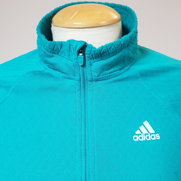 Adidas half zipped running sweater, size Small, turqoise - Picture 3 of 8